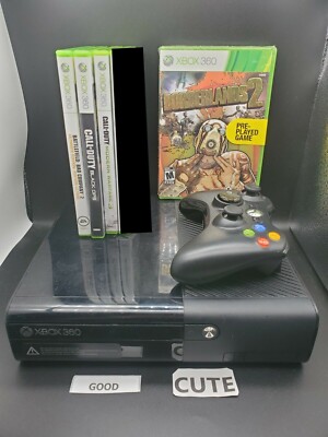 Xbox 360 Console Model 1538  Complete  wireless control  4 GAME LOT  BLACK OPS