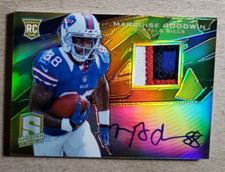 2013 Spectra Gold Prizm Marquise Goodwin Auto Patch RC /10 Bills Autograph #225