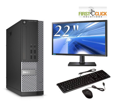 Schneller DELL i5 QUAD DESKTOP TOWER PC &TFT COMPUTER SET 16GB WINDOWS 10 HDD & SSD