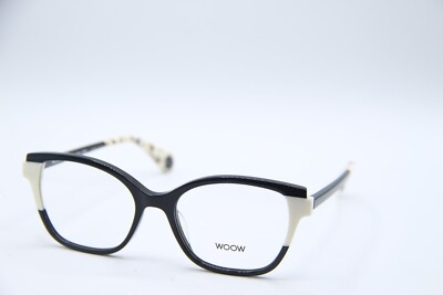 NEW WOOW OPTICAL STAND OUT 3 COL 100 BLACK WHITE AUTHENTIC EYEGLASSES 52-17