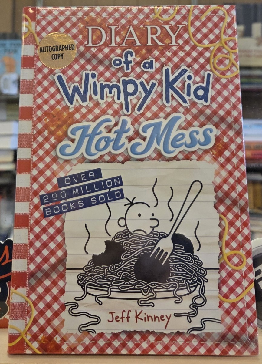 Jeff Kinney signed Diary Of A Wimpy Kid Hot Mess Autographed