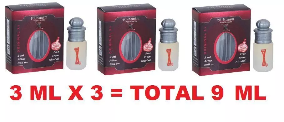 Al nuaim original xx 3ml Perfume Oil Alcohol Free Roll On Attar Ittar pack of 3