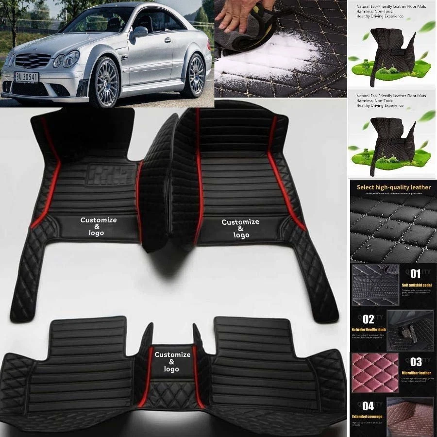 For Mercedes Benz CLK Car Floor Mats Anti-Slip Carpets Handmde Liners Foto 2 de 4