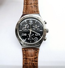 SWATCH IRONY CHRONO - YCS564 - BLUSTERY BLACK - Usagé