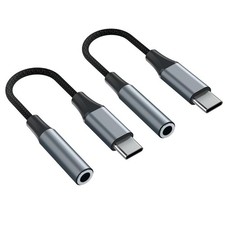 2pcs USB C to 3.5mm Female Headphone Jack Adapter, Upgrade Metal Case, Compat...
