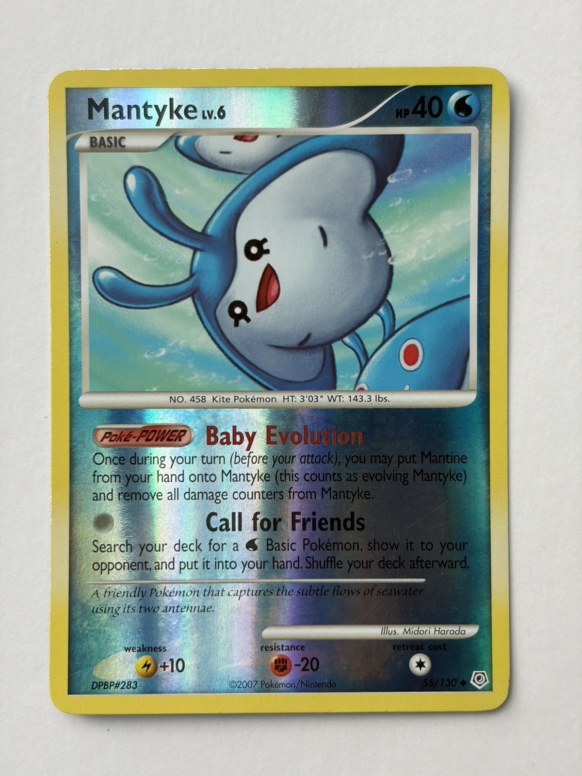 Mantyke Uncommon Diamond and Pearl Reverse Holo 55/130 LP
