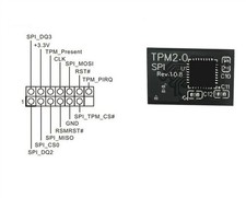 TPM 2.0 Module For Asrock 14 Pin SPI TPM2.0 Motherboard For Windows 11