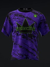 Custom Name Brunswick - Crown 78U Neon Bowling Jersey Shirt - All Size