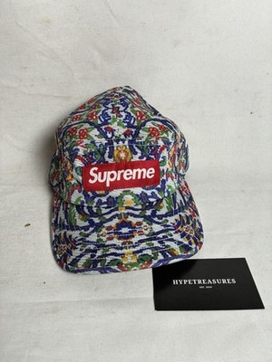 NEW Supreme Washed Chino Twill Tapestry Camp Cap Red Box Logo One