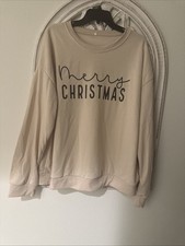 NEW- Merry Christmas Beige Sweatshirt Size 2XL
