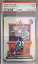 Panini 2022 Donruss Downtown! Roger Staubach Dallas Cowboys #DT-RS PSA 9
