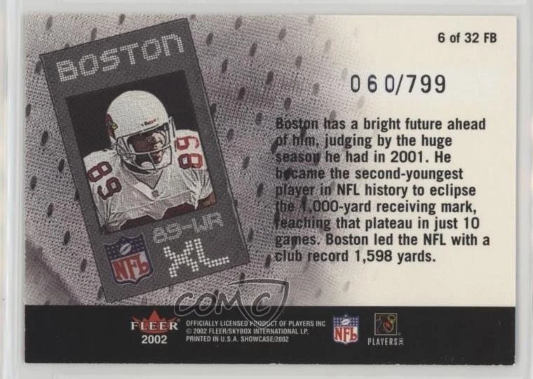2002 Fleer Showcase Football's Best /799 David Boston #6FB - Image 2 of 2