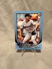2025 Bowman Baseball Eury Perez Sky Blue /499 Miami Marlins No. 39