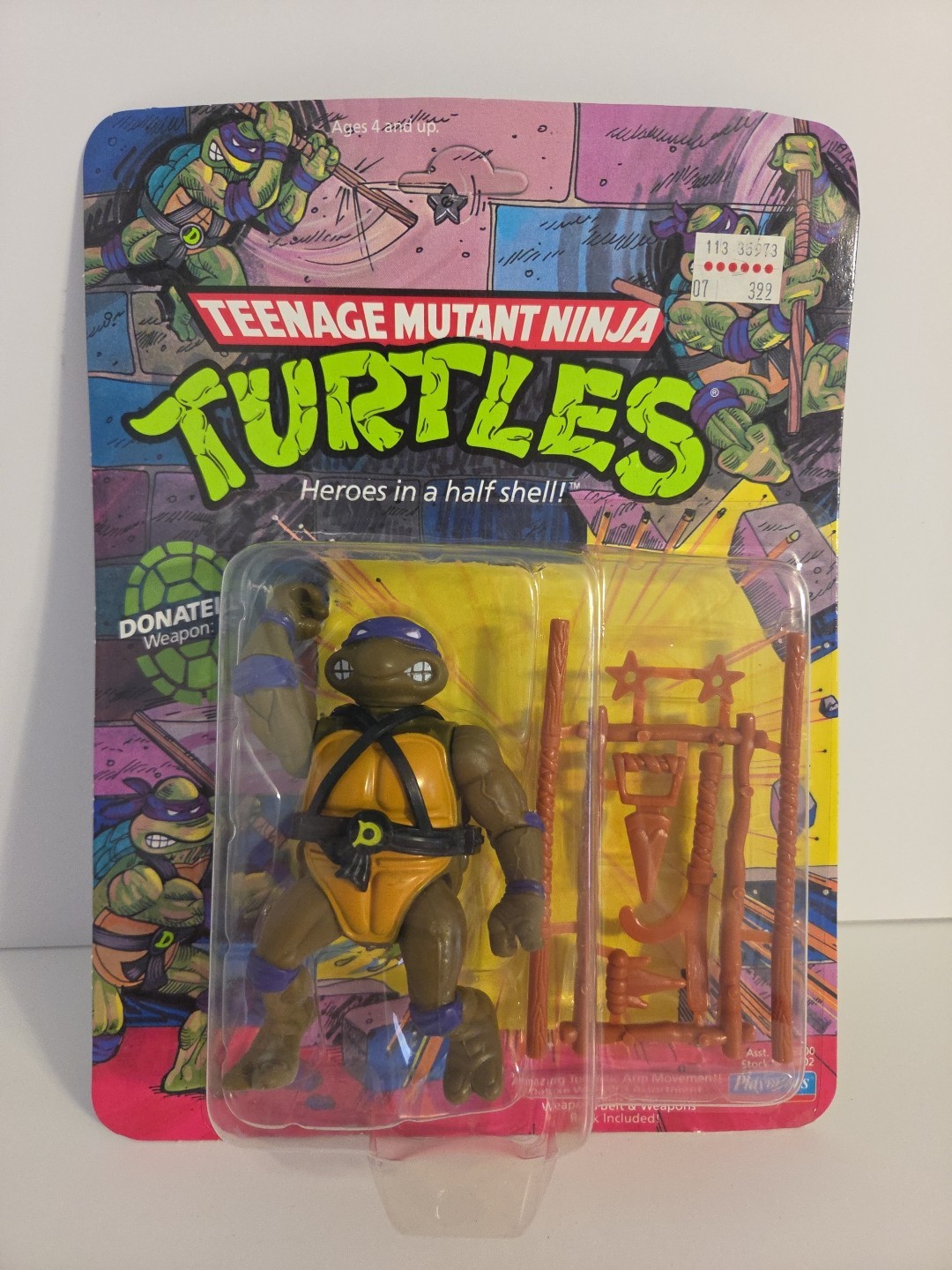 Playmates Toys 1988 Teenage Mutant Ninja Turtles Donatello Action Figure Vintage