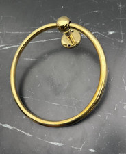 Handmade Unlacquered Brass Bathroom Towel Ring Holder Wall Mount Reproduction