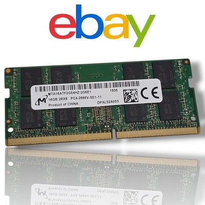 Micron 16GB DDR4 2666MHz SO-DIMM Laptop RAM PC4-2666V 2Rx8 MTA16ATF2G64HZ #752