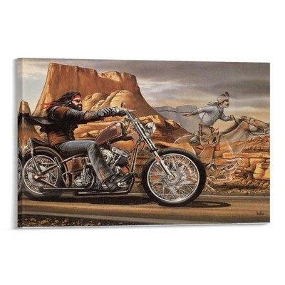 David Mann Ghost Rider Biker Poster Painting Style Art Print Home Wall 24x36