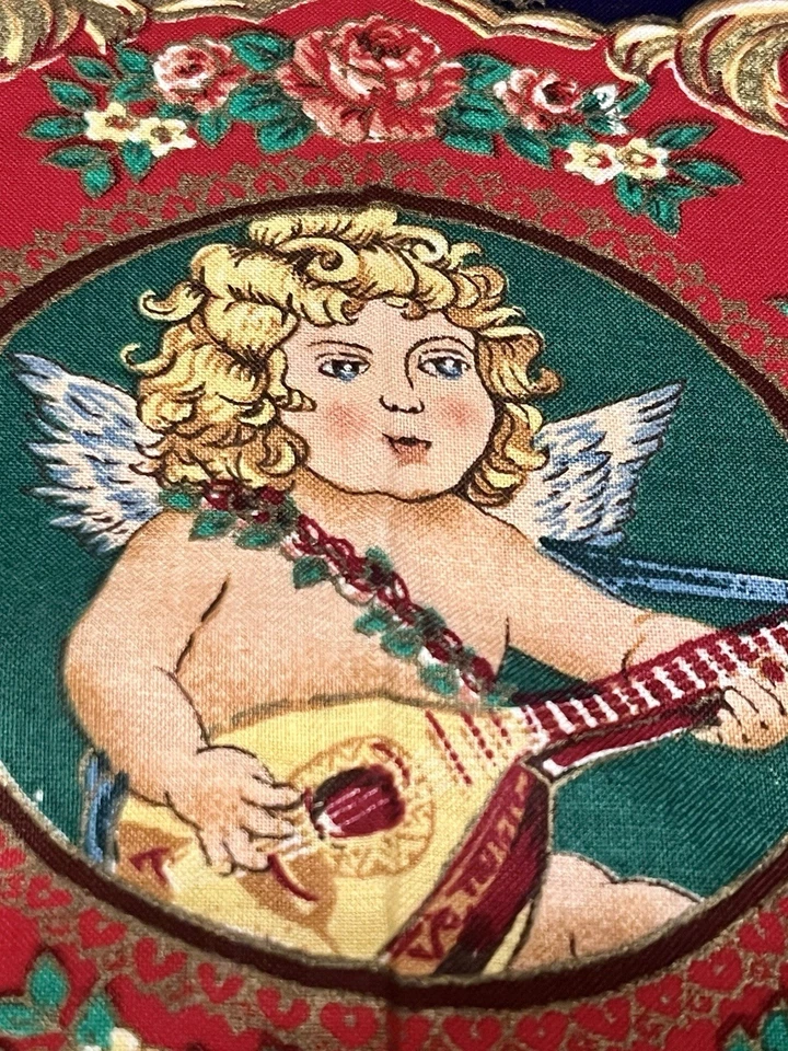 Lote de tela navideña querubines victorianos de colección acolchados cuadrados de costura coleccionables Foto 3 de 4