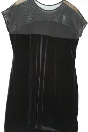 Vintage schwarz Samt Perlen Mesh Top Kleid Plus Größe 18W Party Cocktail formell USA - Bild 2 von 8