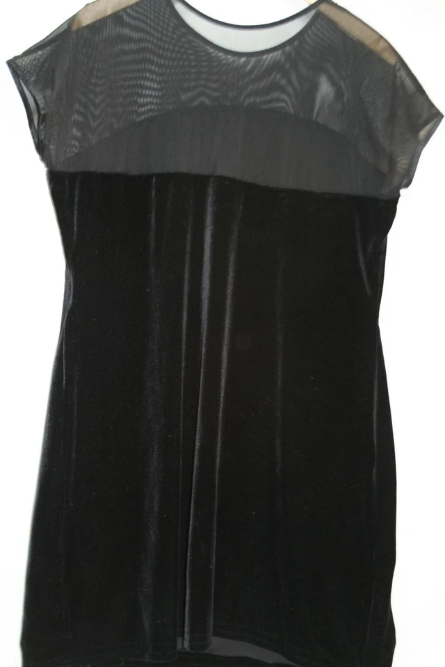 Antigo Vestido Top de Malha Frisado Veludo Preto Plus Size 18W Festa Coquetel Formal EUA - Imagem 2 de 4