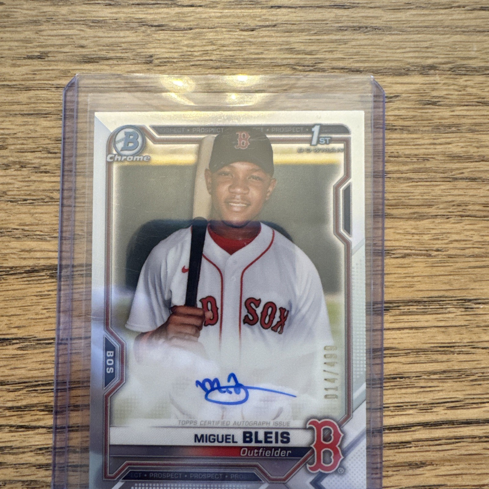 MIGUEL BLEIS 2021 BOWMAN CHROME 1ST AUTOGRAPH REFRACTOR AUTO /499 Q1739