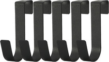 over the Cabinet Door Single Hooks 5 Pack Black Fit for 3/4 Inch Doors  Thickn