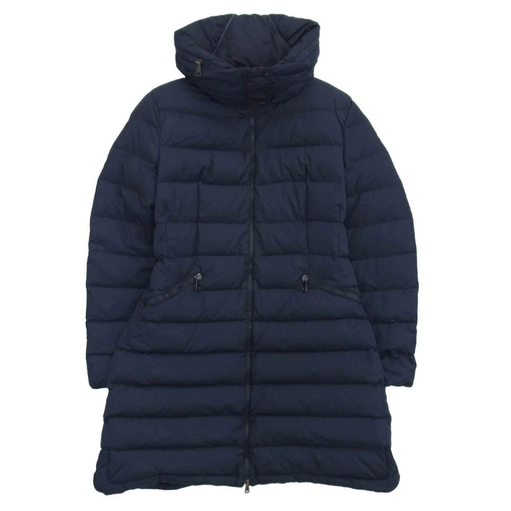 Moncler FLAMMETTE Navy hooded long down jacket used from JPN
