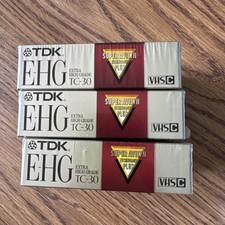 Lot of 3 TDK VHS-C TC-30 EHG Super Avilyn Plus Camcorder Video Tapes