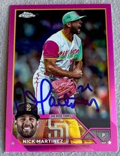 SAN DIEGO PADRES NICK MARTINEZ AUTOGRAPH 2023 TOPPS CHROME UPDATE PINK REFRACTOR