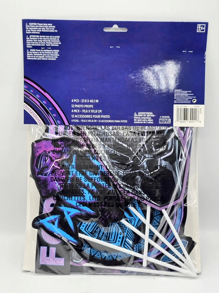 Telón de fondo Marvel Black Panther Wakanda Forever con accesorios (16 piezas)☆ Foto 2 de 2