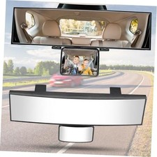 Car Rear View Mirror with Baby Mirror, Universal 11 Inch Panoramic Convex