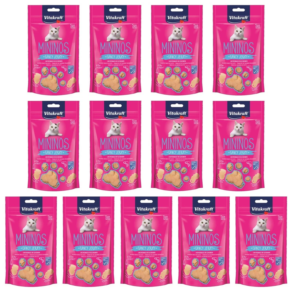 Vitakraft Katzensnack Mininos Lachs Snack in Scheiben 13x 40 g Leckerli Futter