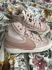 Nike Blazer Mid Unisex  Pink Leather Mid Top Lace-Up Trainers UK 3