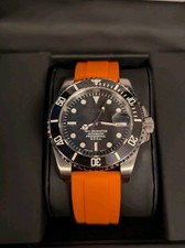 Black Dial Automatic Watch NH34 Mod – Exhibition Caseback – Two Tone – 40mm