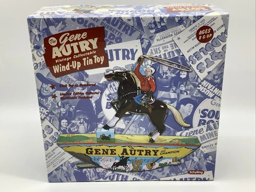 Gene Autry 2004 Vintage Reproduction Wind-Up Tin Toy By Schylling-NIB Free Ship