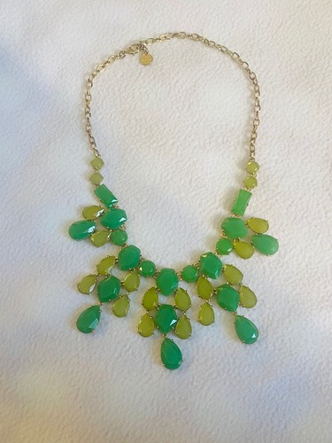 Stella & Dot Statement Green and Yellow Gemstone Necklace
