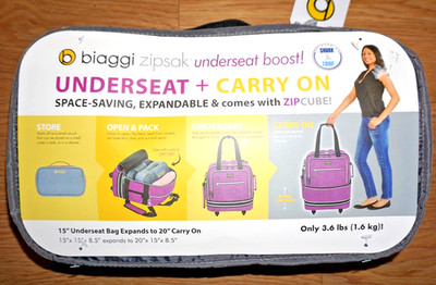 BIAGGI ZIPSAK UNDERSEAT BOOST UNDERSEAT+ CARRY ON ONLY 3.6lbs NEW
