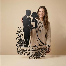 Personalized Wedding Monogram Metal Sign   Custom Initials Wall Decor for Home