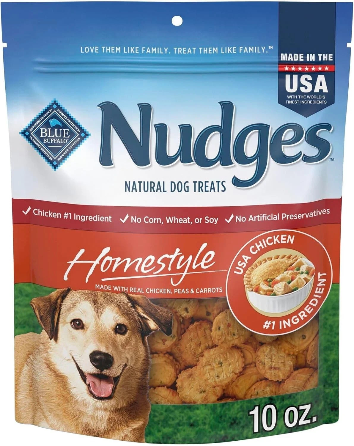 Blue Buffalo Nudges Homestyle Natural Dog Treats Made with Real Chicken