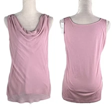 Loft Blouse Top Drape Neck Medium Lavender Sleeveless Overlay New