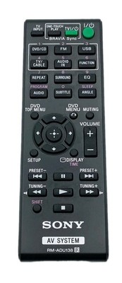 Remote Control Sony AV System Remote Model RM-ADU138