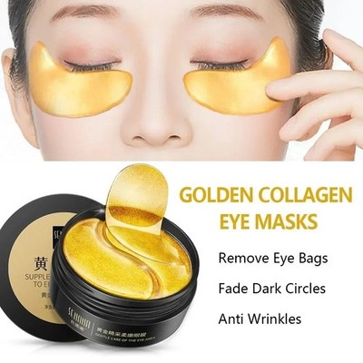60pcs Gold Collagen Eye Masks Moisturizing Under Eye Patches Hydrating Care