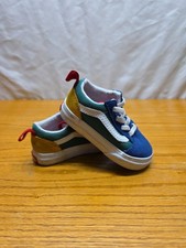 Vans Old Skool Elastic Lace Yacht Club Blue/Green/Yellow Toddler Size 5 10