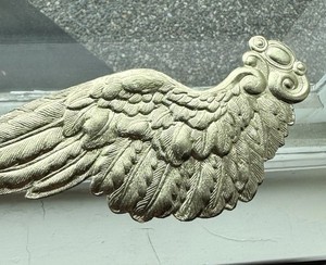 5 Pairs Of Gold Dresden Paper Die Cut Angel Wings 7 1/4” Long New Old Stock