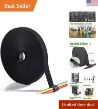 Self-Adhesive 3/4 Inch x 75FT Hook and Loop Strips - Neat Cable and Cord Control