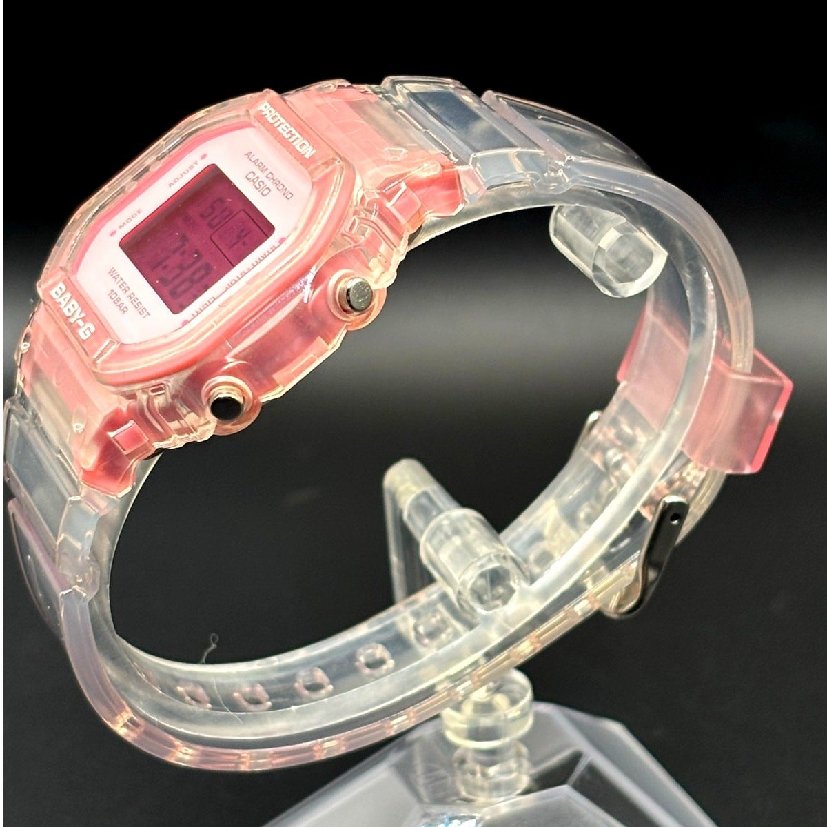 LWS Pink Ice Baby-G BGD565SJ Clear Strap Digital Mod Women