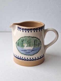 Nicholas Mosse Irland Keramik Krug Ente handbemalt gestempelt 11 cm hoch