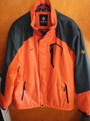 Gemyse Men's L Mountain Waterproof Ski Snow Jacket High-Vis Orange Gray No Hood