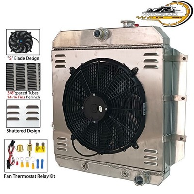 Radiator+Shroud Fan For 1955-1959 1956 1957 Chevy Truck Pickup Suburban / Apache