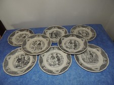 8 ASSIETTES A DESSERT SARREGUEMINES FRANCE PARLANTES LES DEVINETTES